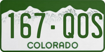 CO license plate 167QOS