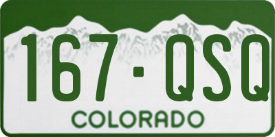 CO license plate 167QSQ