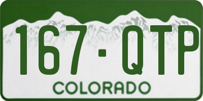 CO license plate 167QTP