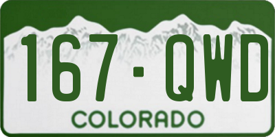 CO license plate 167QWD