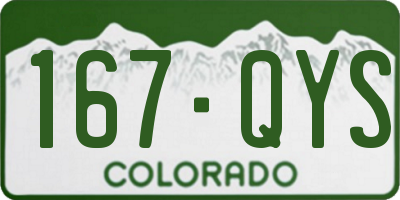 CO license plate 167QYS