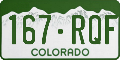 CO license plate 167RQF