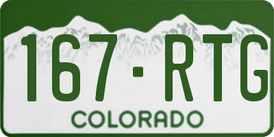 CO license plate 167RTG