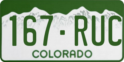 CO license plate 167RUC