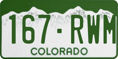 CO license plate 167RWM
