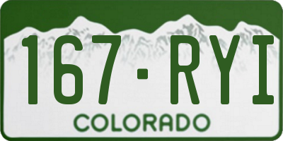 CO license plate 167RYI