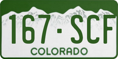 CO license plate 167SCF