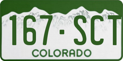 CO license plate 167SCT