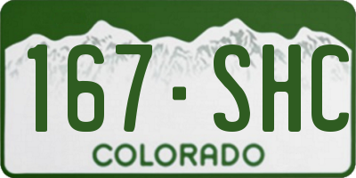 CO license plate 167SHC
