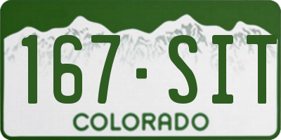 CO license plate 167SIT