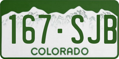 CO license plate 167SJB