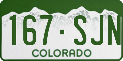 CO license plate 167SJN