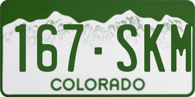 CO license plate 167SKM