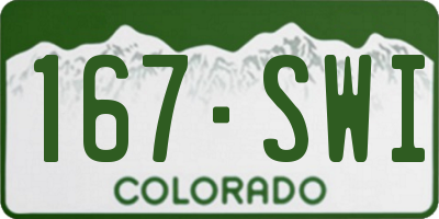 CO license plate 167SWI