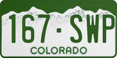 CO license plate 167SWP