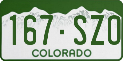 CO license plate 167SZO
