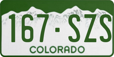 CO license plate 167SZS