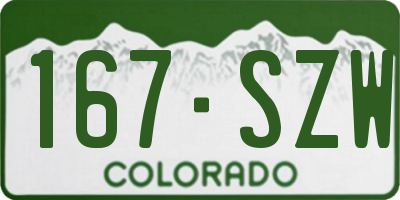 CO license plate 167SZW