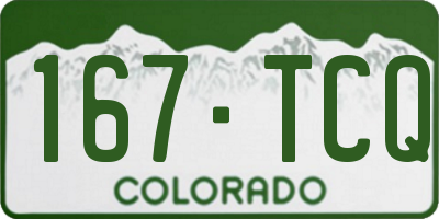 CO license plate 167TCQ