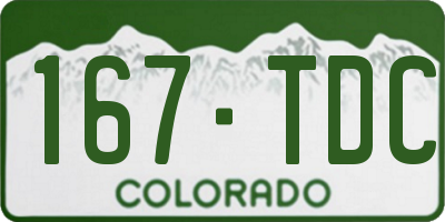 CO license plate 167TDC