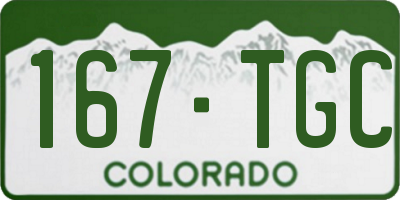 CO license plate 167TGC