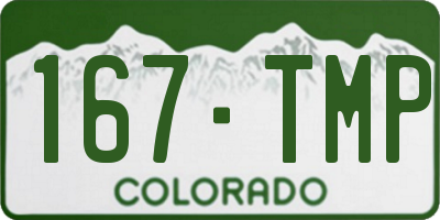 CO license plate 167TMP