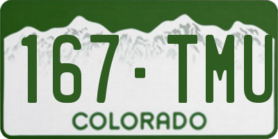 CO license plate 167TMU