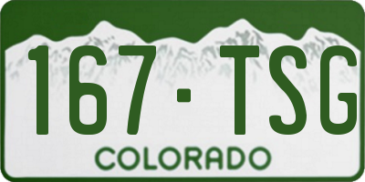 CO license plate 167TSG