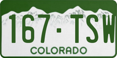CO license plate 167TSW