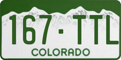CO license plate 167TTL