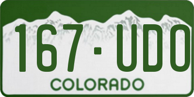CO license plate 167UDO