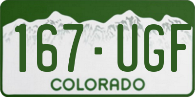 CO license plate 167UGF