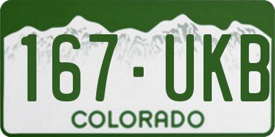 CO license plate 167UKB