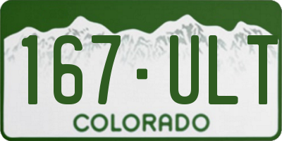 CO license plate 167ULT