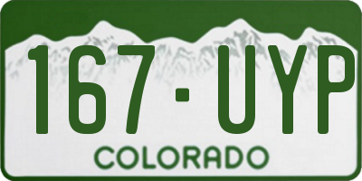 CO license plate 167UYP