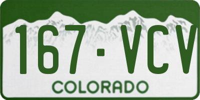 CO license plate 167VCV