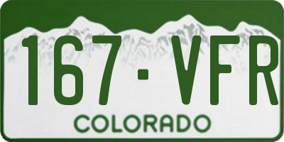 CO license plate 167VFR