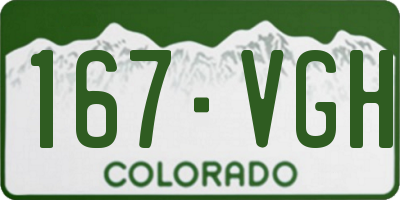 CO license plate 167VGH