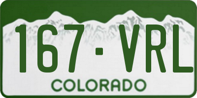 CO license plate 167VRL