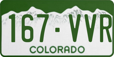 CO license plate 167VVR