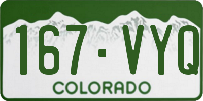 CO license plate 167VYQ