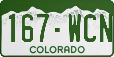 CO license plate 167WCN