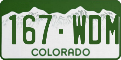 CO license plate 167WDM