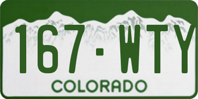 CO license plate 167WTY