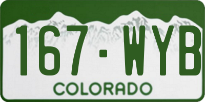 CO license plate 167WYB