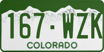 CO license plate 167WZK