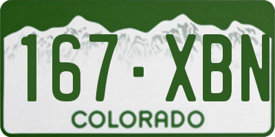CO license plate 167XBN