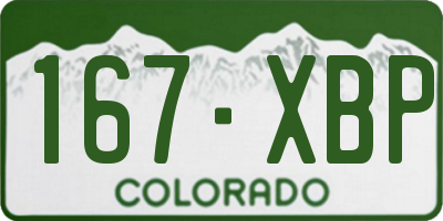 CO license plate 167XBP