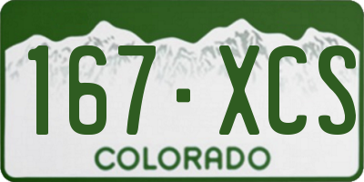 CO license plate 167XCS