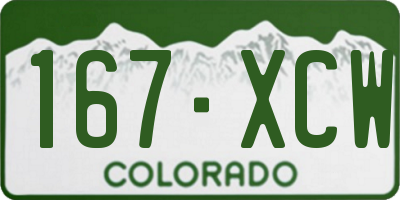 CO license plate 167XCW